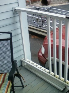 front porch railing damage